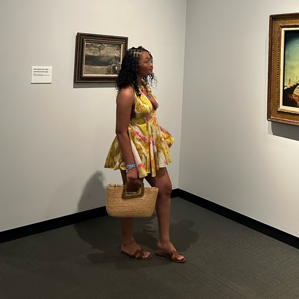 Zara Yellow Pink Backless Dress